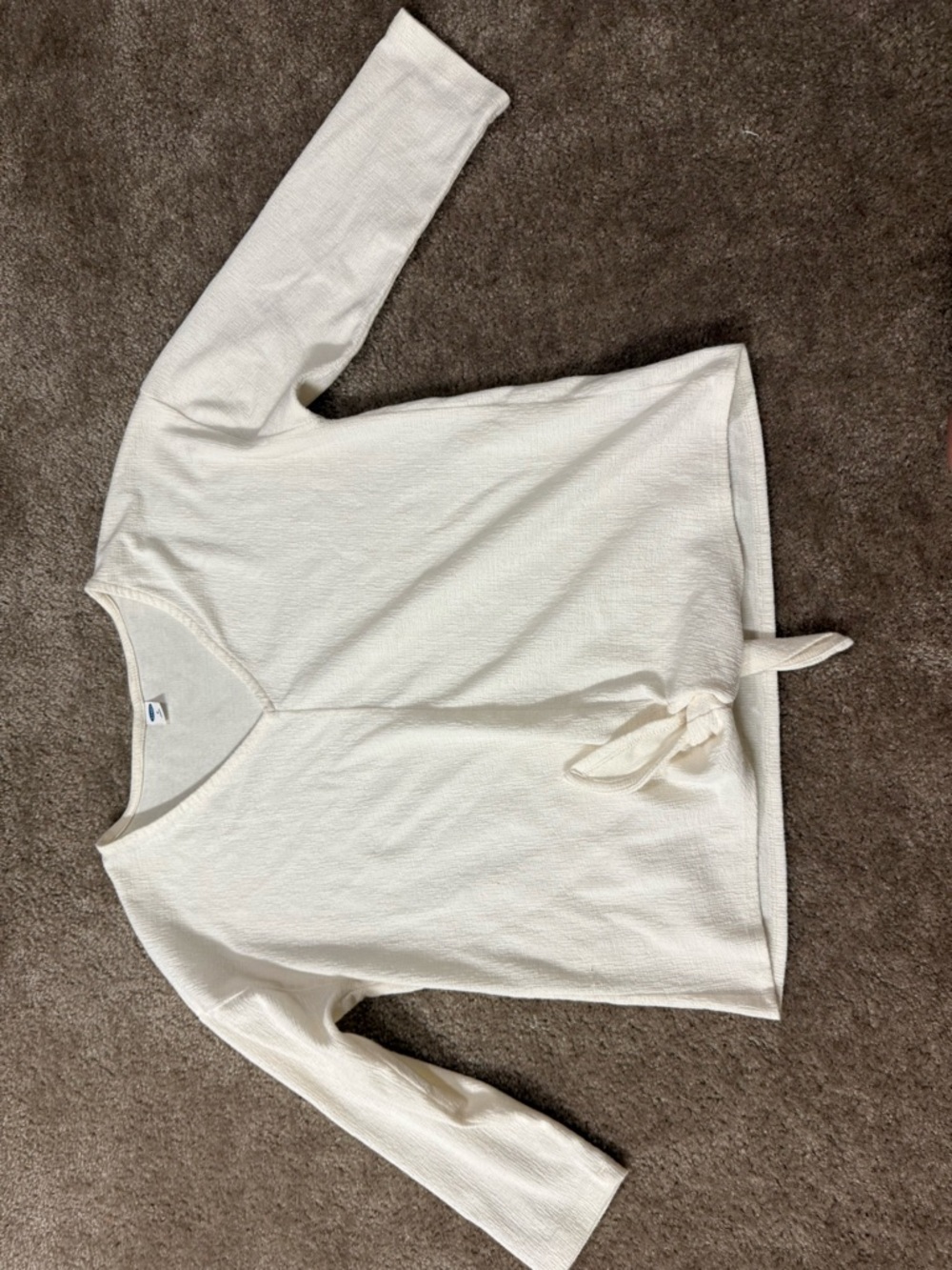Old Navy white Short Sleeve Tie-Front Top medium